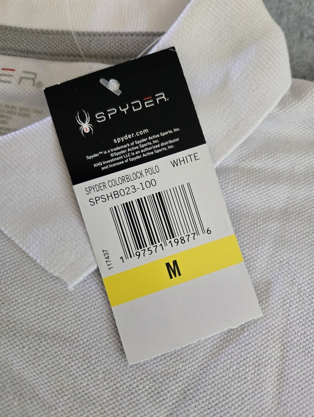 Men's Spyder Gray White Short Sleeve Polo Shirt NWT Size M - Picture 6 of 11